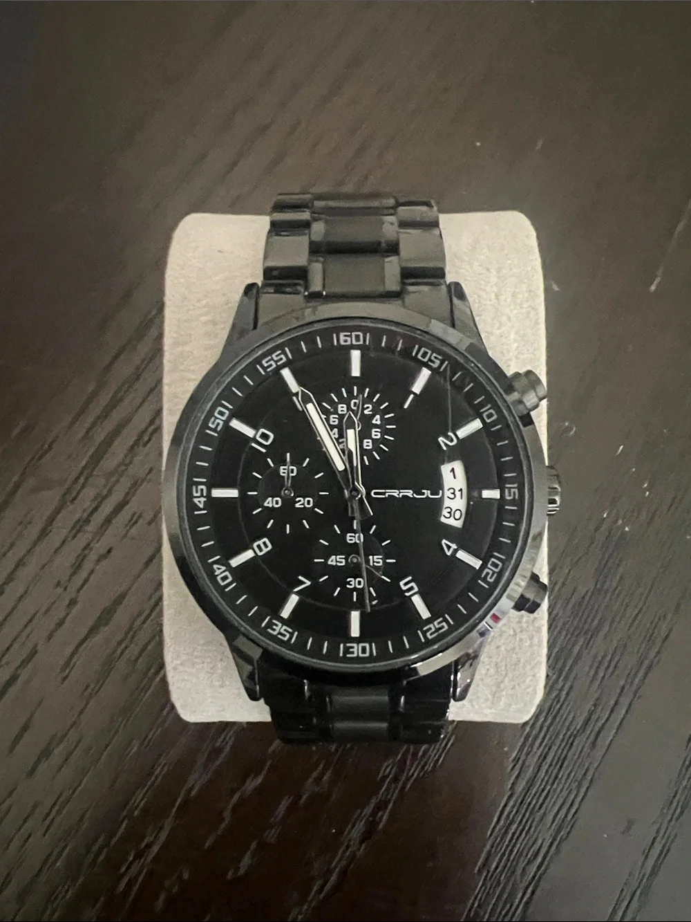 Men’s Black Stainless Steel Chronograph Watch